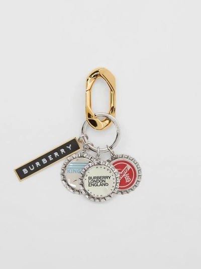 Shop Burberry Gold And Palladium-plated Bottle Cap Charm In Multicolour