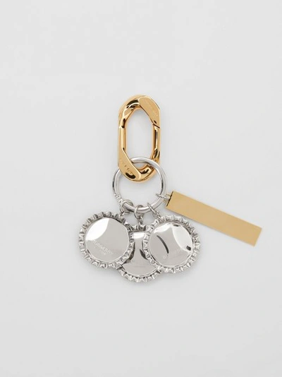 Shop Burberry Gold And Palladium-plated Bottle Cap Charm In Multicolour