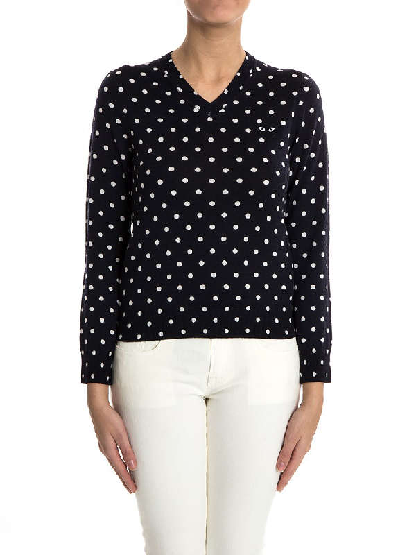 comme des garcons polka dot sweater