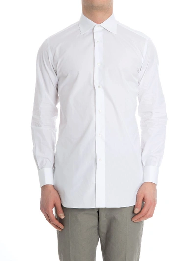 Shop Brioni Cotton Shirt In White