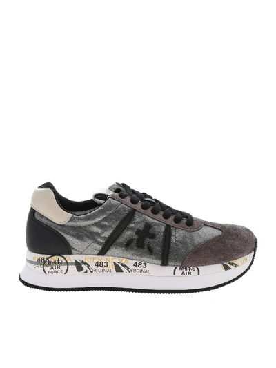 Shop Premiata Conny Sneaker In Grey Laminated Color