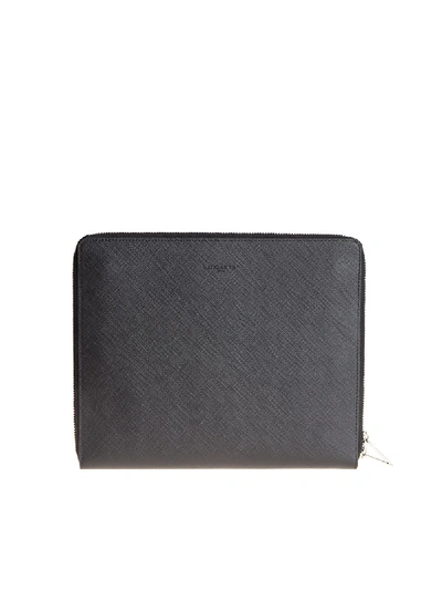 Shop Lancaster Leather Briefcase In Black
