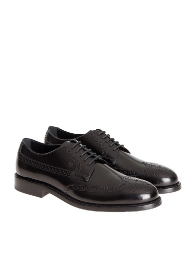 Shop Tod's Brogue Shoes In Black