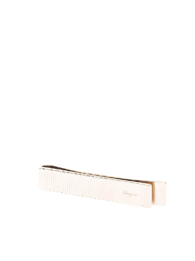 Shop Ferragamo Metal Banknotes Clip In Gold