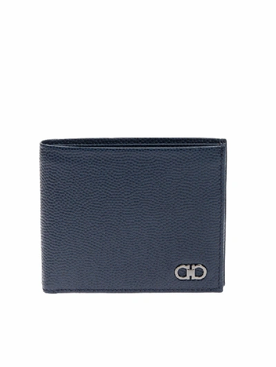 Shop Ferragamo Leather Wallet In Blue