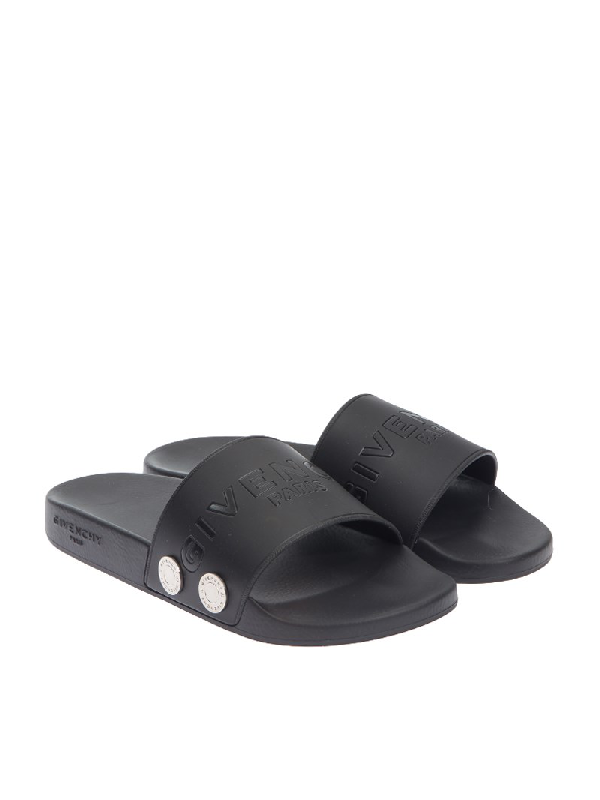 all black givenchy slides