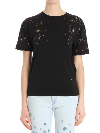 Shop Stella Mccartney Stars Embroidery T-shirt In Black