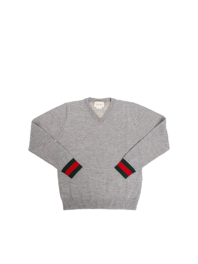 Shop Gucci Wool Sweater In Grey