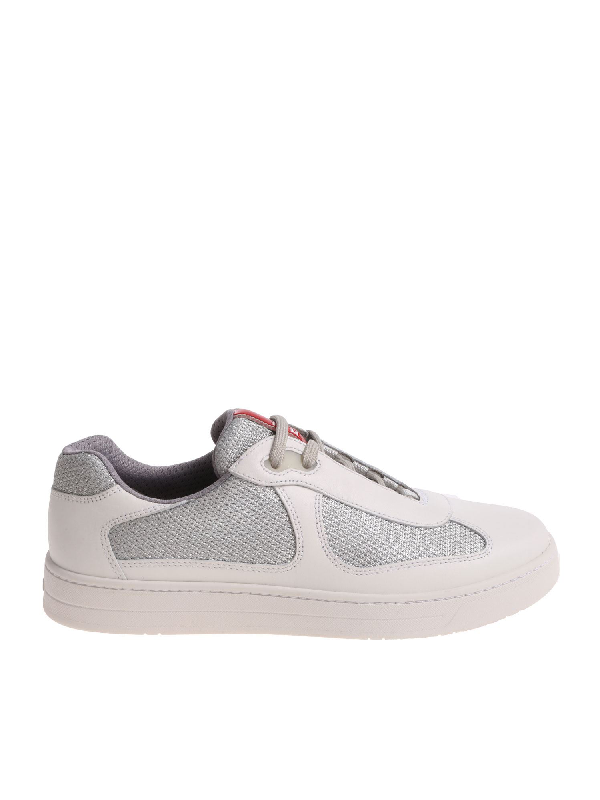 prada leather and fabric sneakers