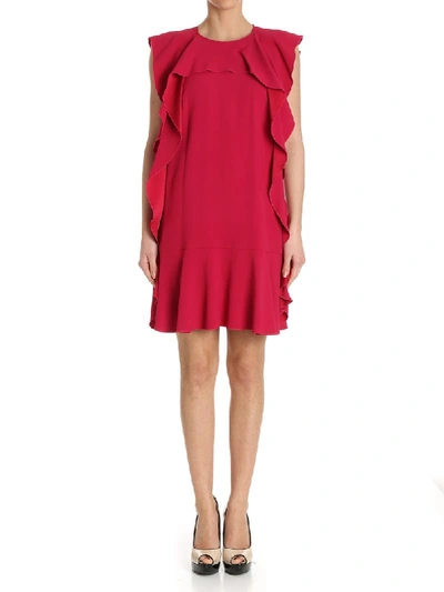 Shop Red Valentino Fuchsia Ruffle Dress