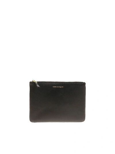 Comme Des Garçons Smooth Leather Clutch In Black