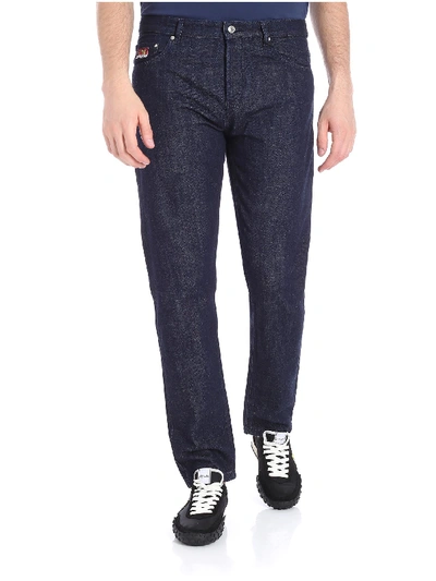 Shop Kenzo Blue 5-pocket Tapered Jeans