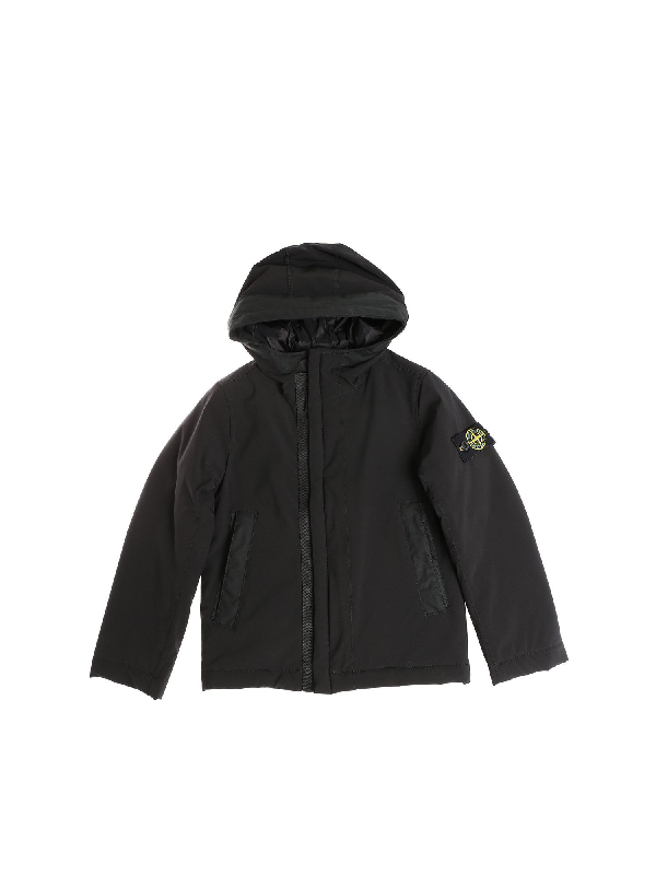 Stone Island Junior Kids' Black Padded Jacket With Logo | ModeSens