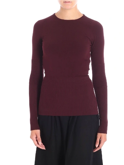 Shop Antonio Marras Burgundy Sweater With Stretch Ribbed Inserts In Red