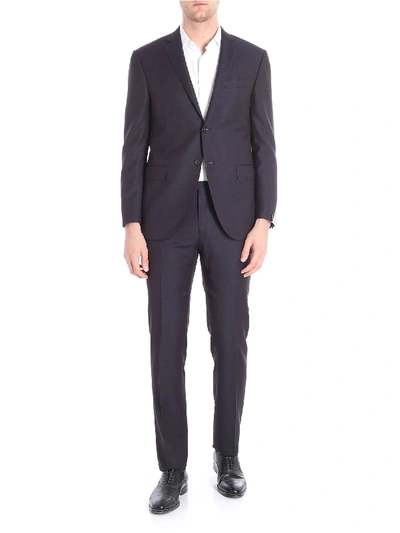 Shop Corneliani Academy Black And Blue Two Button Suit