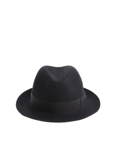 Shop Borsalino Rasato Felt Hat In Black