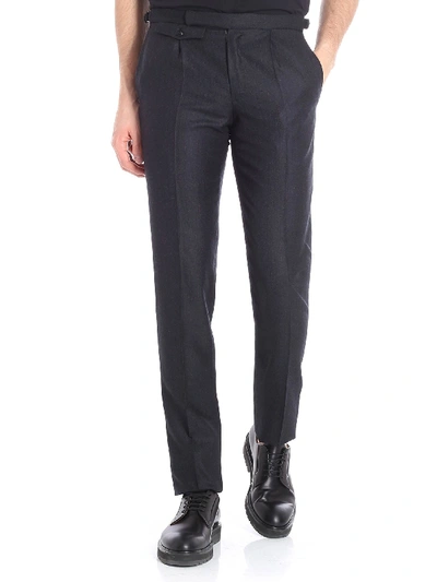 Shop Incotex Dark Grey Pinstriped Trousers