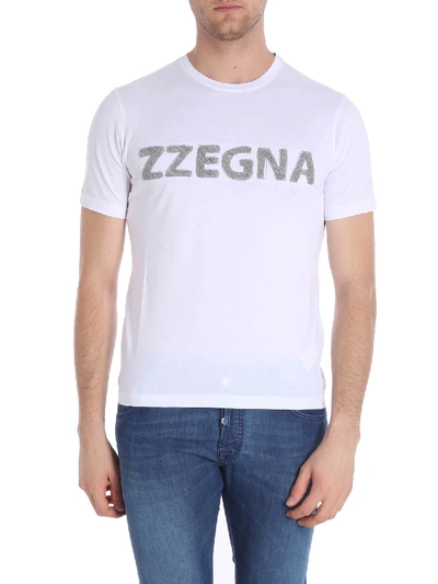 Shop Z Zegna White T-shirt With Logo