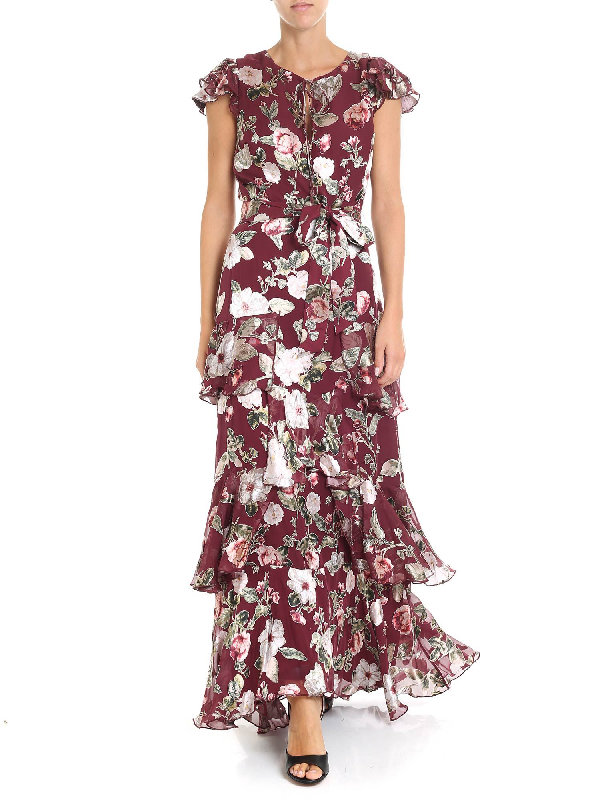 alice and olivia burgundy dress
