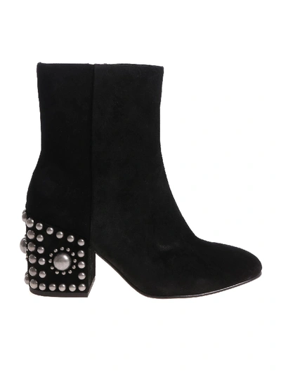 Shop Ash Black Era Ankle Boots With Metal Inserts