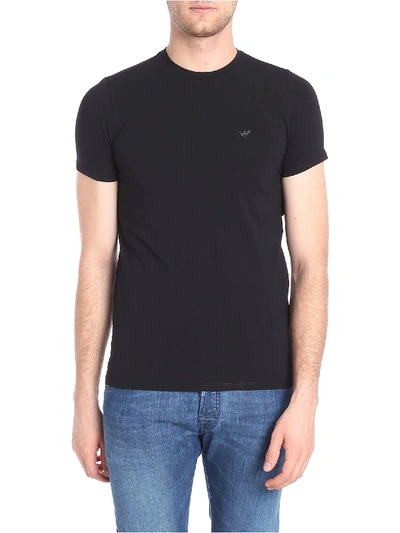Shop Emporio Armani Black T-shirt With Logo