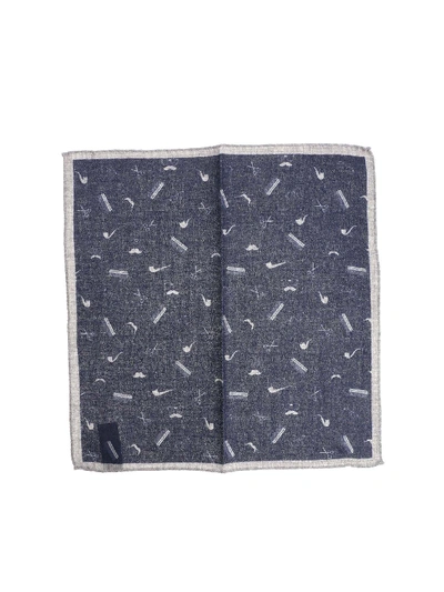 Shop Altea Blue And Grey Handkerchief