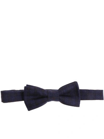 Shop Altea Blue Bow Tie With Checked Pattern