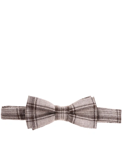 Shop Altea Brown Bow Tie With Checked Pattern