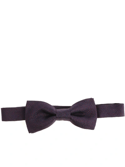 Shop Altea Blue Bow Tie With Burgundy Embroidery