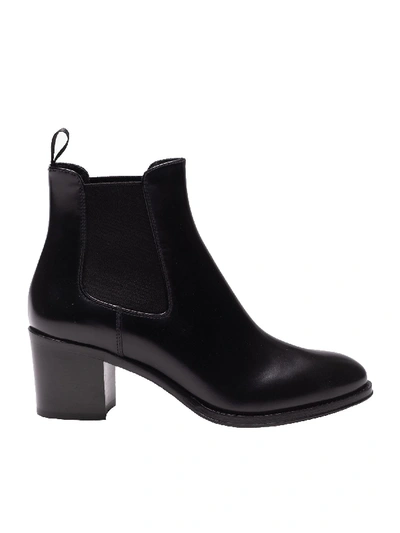 Shop Church's Black Leather Heel Chelsea Boots