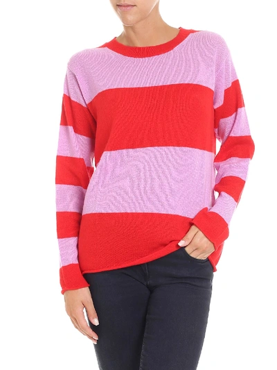 Shop Sofie D'hoore Pink And Red Striped Pullover