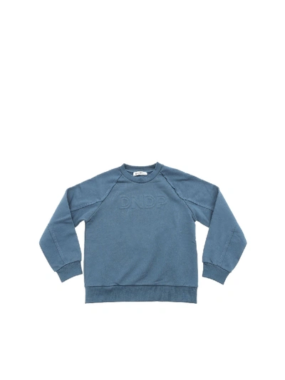 Shop Dondup Teal Color Sweatshirt With 3d Logo In Oil