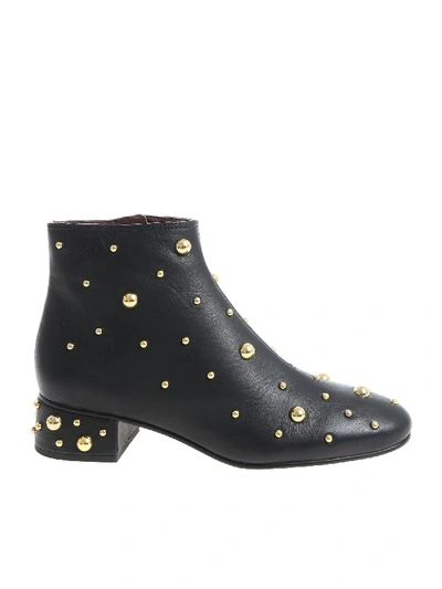 Shop See By Chloé Abby Black Ankle Boots With Golden Studs