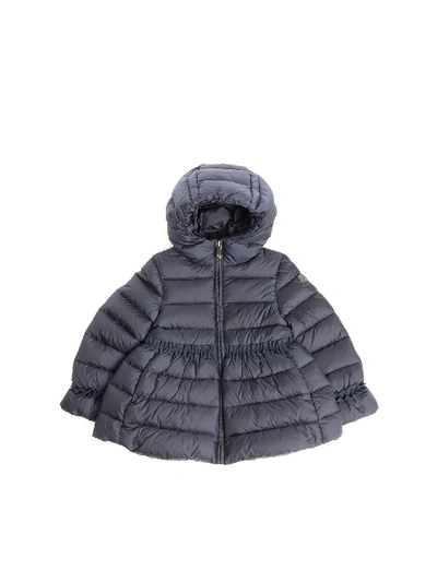 Shop Il Gufo Blue Quilted Down Jacket With Logo