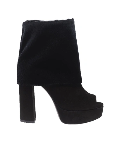 Shop Marc Ellis Open-toe Black Suede Boots