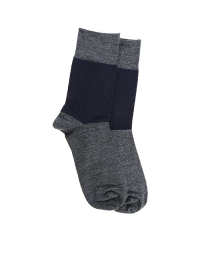 Shop Sofie D'hoore Anthracite And Blue Socks In Grey