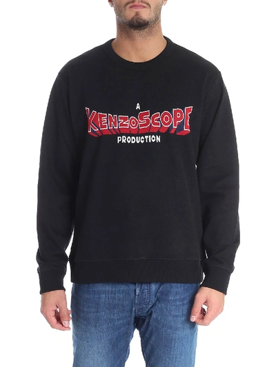 Shop Kenzo Scope" Black Melange Sweatshirt