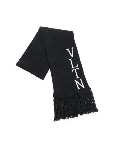 Shop Valentino Vltn Black Scarf