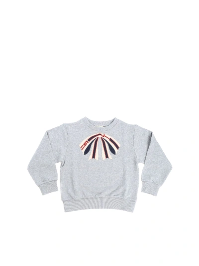 Shop Gucci Grey Sweatshirt With Embroidered Bow