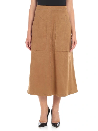 Shop Vilshenko "carrie" Brown Long Skirt