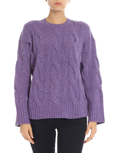 Shop Polo Ralph Lauren Purple Pullover With Logo