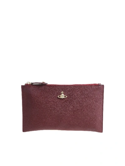 Vivienne Westwood Saffiano Leather Victoria Clutch Bag