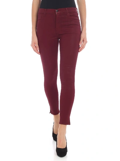Shop J Brand Bordeaux "alana" Trousers In Red