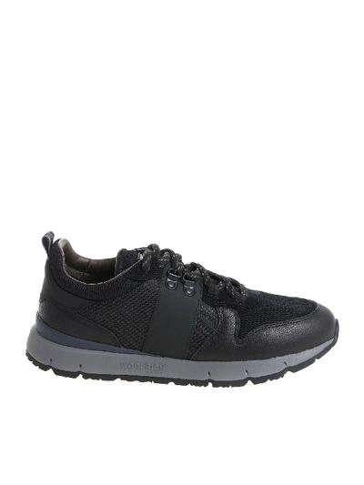 Shop Woolrich Black Sneakers With Logo