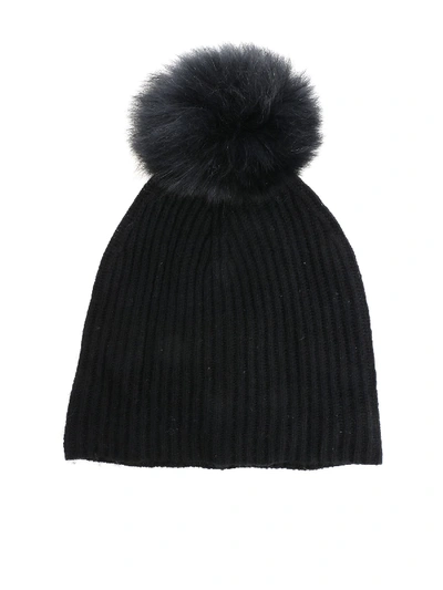 Shop Yves Salomon Black "bonnet" Hat