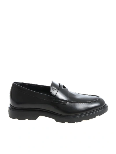 Shop Hogan "h393" Black Loafers