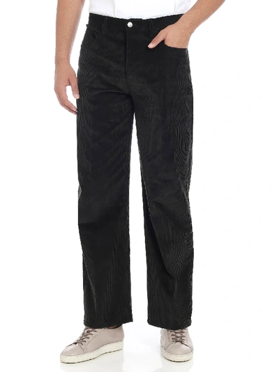 Shop Kenzo Green Corduroy 5-pocket Trousers