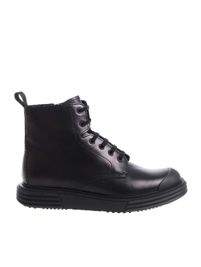 Shop Prada Black Ankle Boots With Zip
