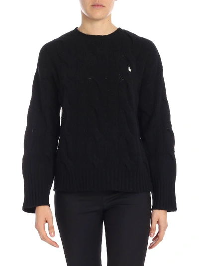Shop Polo Ralph Lauren Black Pullover With White Logo