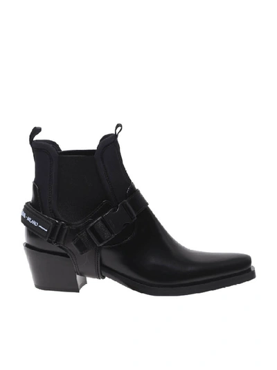 Shop Prada Black Chelsea Ankle Boots With Velcro